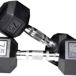 SPORTSLAB Hexa Rubber coated Hex dumbbells Set for Home Gym (7.5*2) Hexagon Dumbell Pair Fixed Weight Dumbbell  (15 kg)
